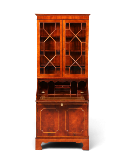 G401 Finish cm Wunderschöner Englischer Sekretär Büro Aufsatzsekretär Antik 60S Vitrinen Schrank UK (Kopie)