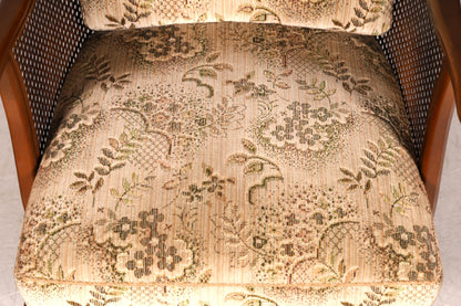 Eleganter Chippendale Armlehnstuhl Polstersessel Wiener Geflecht Antik Stil Salonstuhl Sitzmöbel