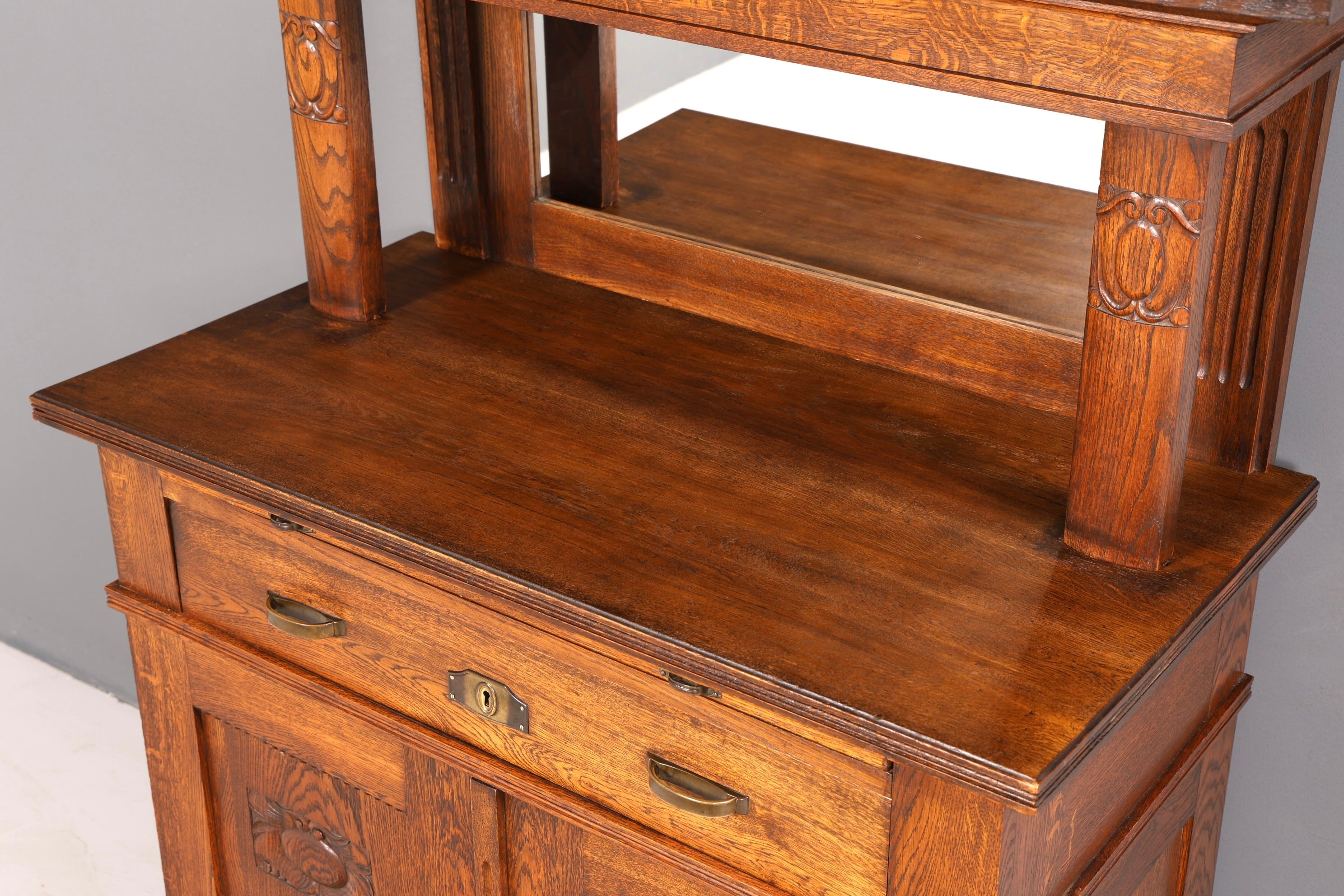 Wunderschönes Jugendstil Sideboard Antik Eiche Kredenz Buffet Anrichte Schrank Kommode