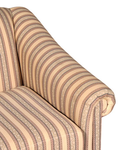 Hauptstadt Möblerei Drexel Heritage 2-Sitzer Sofa mit klassischem beigem Streifenmuster und hochwertiger Polsterung