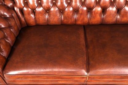 G447 Finish Wunderschönes Original Chesterfield Sofa 3- Sitzer echt Leder Oxblood Couch Englisch (Kopie)