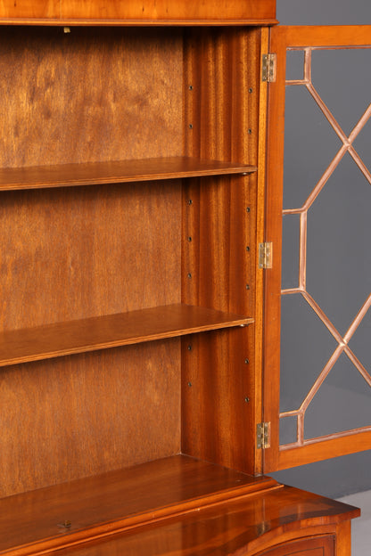 Wunderschöne Englische Vitrine Bücherschrank Eibe Aufsatzschrank Glasvitrine Buffet Sideboard Bibliothek