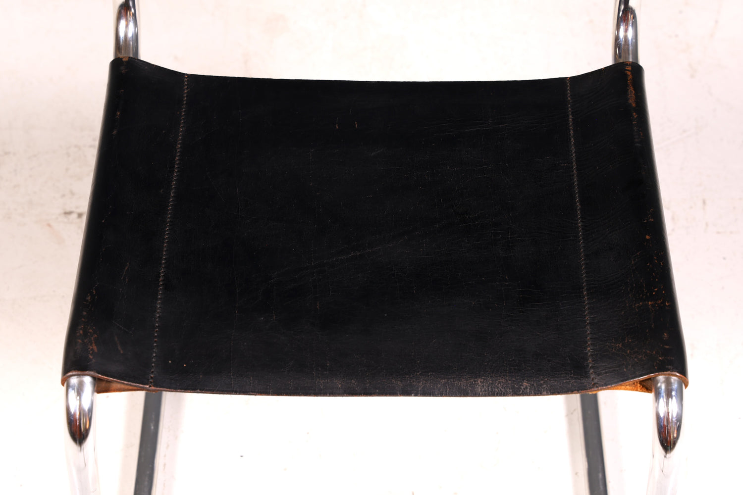 Edler Original Thonet Freischwinger Stuhl Chrom Leder Schwarz Bauhaus Designklassiker Vintage Kragstuhl Esszimmer Stuhl Vintage 1 von 2