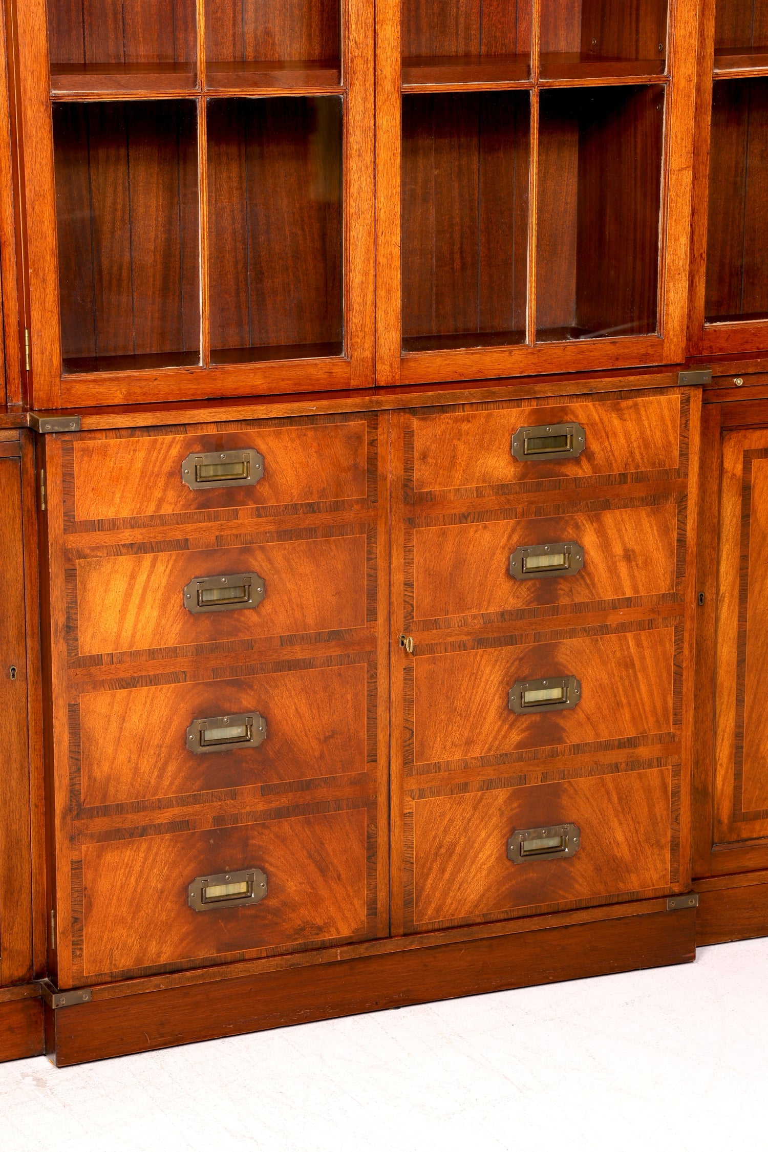 Wunderschöner Maritimer Vitrinenschrank Englisch Bibliothek Bücherschrank Buffet Antik Massiv Echt Holz Schrank UK Vintage
