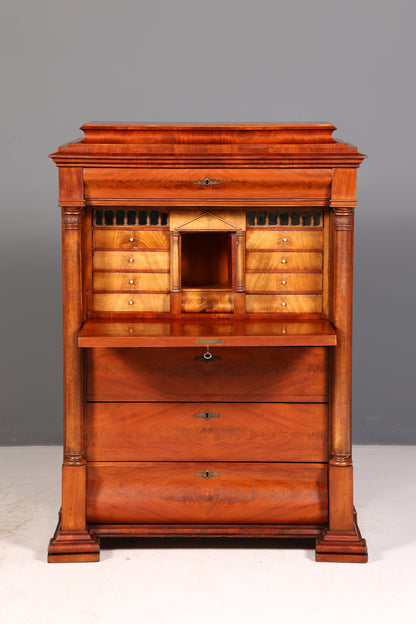 Beeindruckender Biedermeier Sekretär Louis Philippe Vertiko Antik Kommode Schreibkommode Office Desk