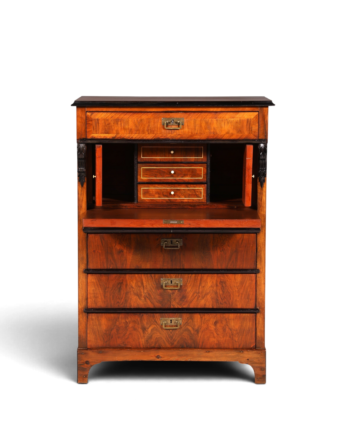 F841 Finish Wunderschöner Gründerzeit Sekretär Kommode Jugendstil Schubladenkommode Antik Vertiko