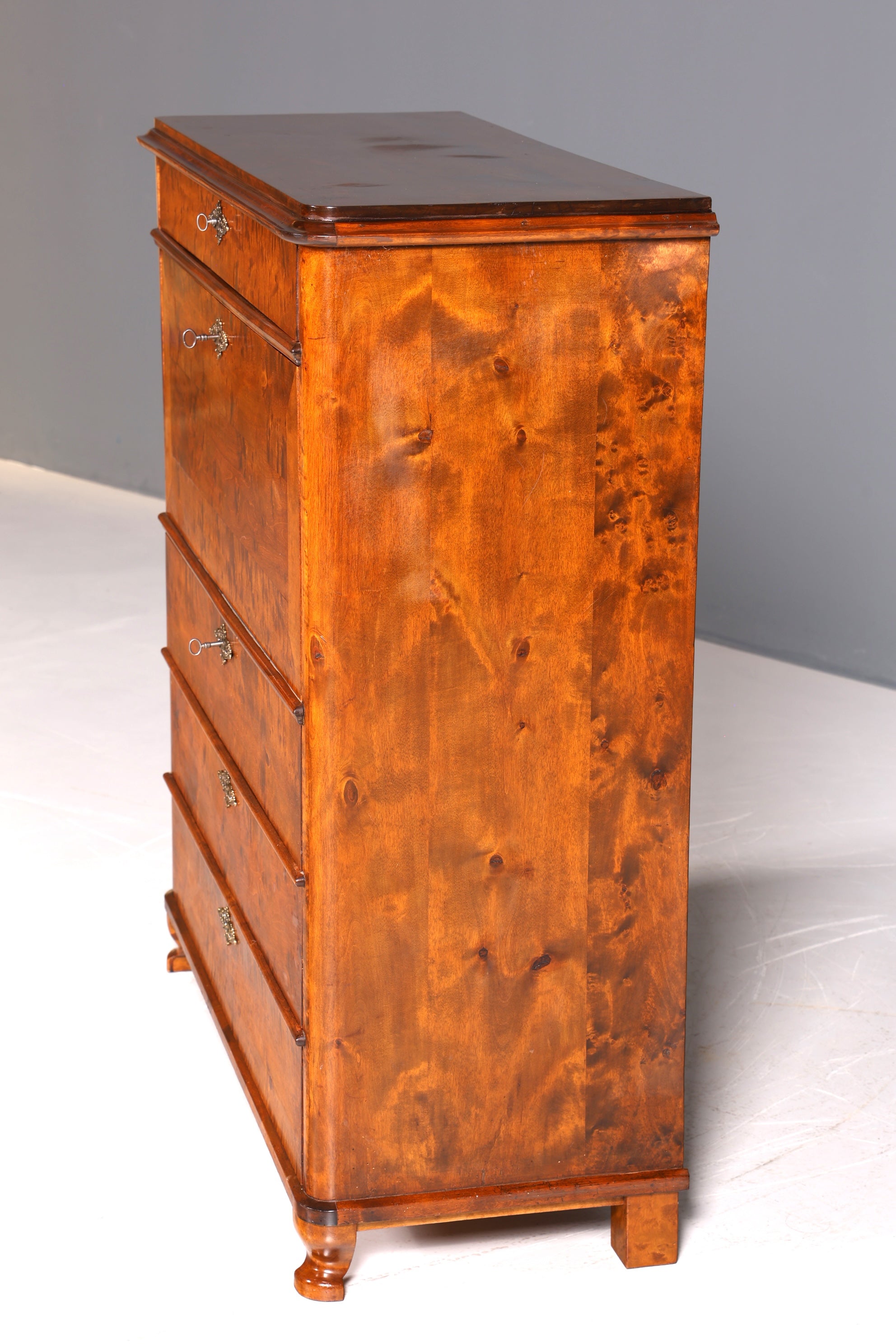 F878 Finish cm Wunderschöner Gründerzeit Sekretär Kommode Jugendstil Schubladenkommode Antik Vertiko