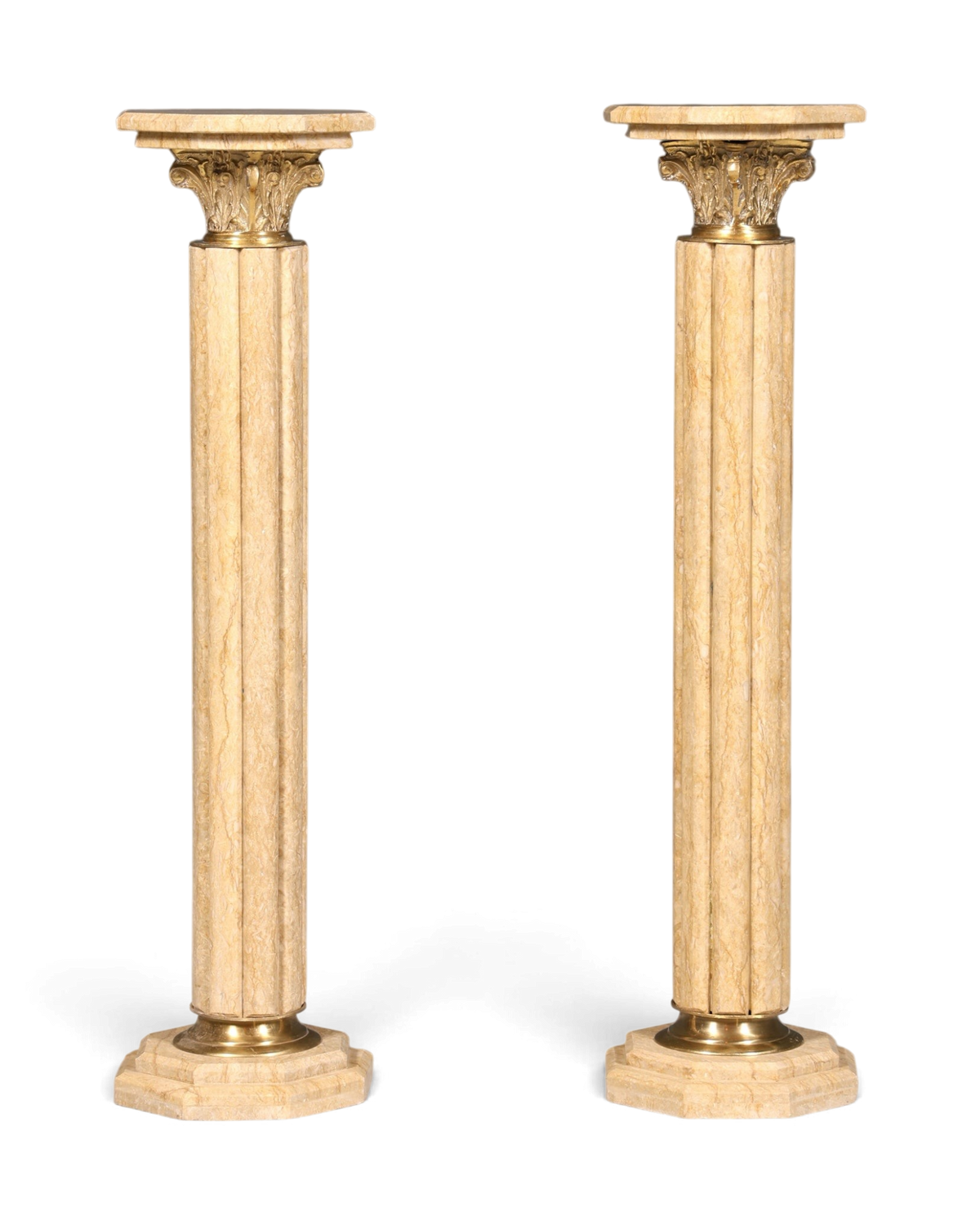 Wunderschöne Barock Stil Säule Louis XV Marmor Blumensäule Naturstein Beige Sockel Ablage 1 von 2