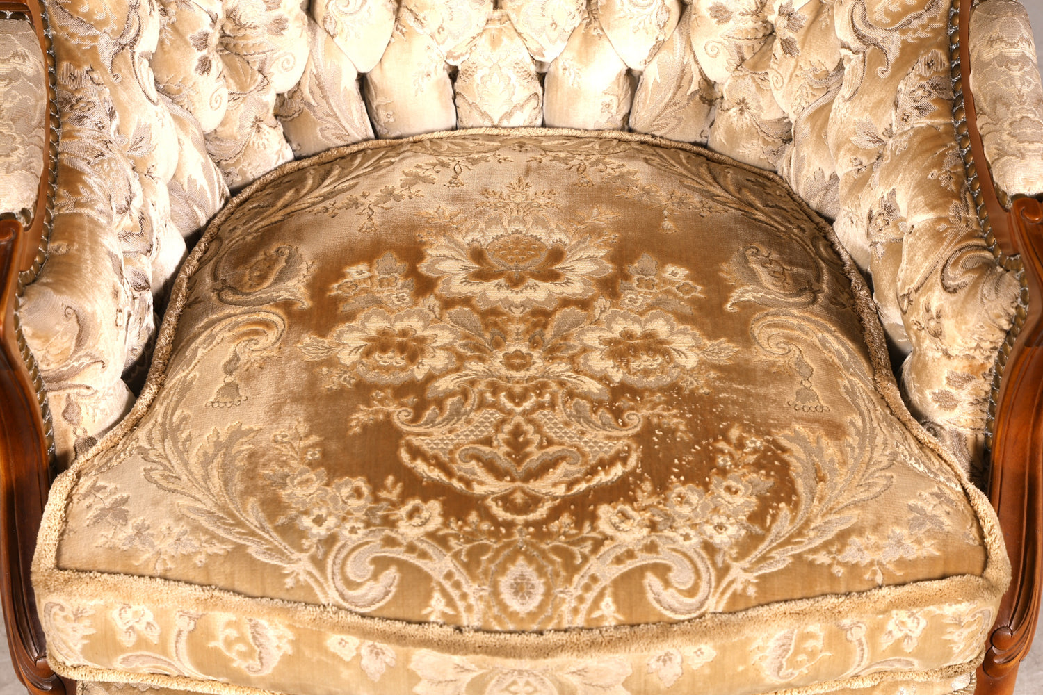 Wunderschöner Chippendale Armlehnsessel Barock Stil Sessel Armchair Samt Stoff Sessel 1 von 2