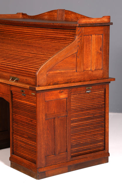 Wunderschöner Sekretär im Bauhaus Stil Art Deco Schreibtisch Schreibsekretär Rollladen Antik Vintage Eiche