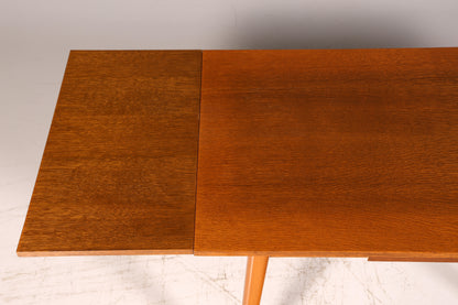 Prachtige midcentury-keukentafel, vintage uitschuifbare en in hoogte verstelbare eettafel uit de jaren 60 van hout