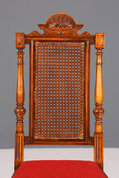 Stilvoller Gründerzeit Stuhl Antik Korbgeflecht Schreibtisch Stuhl Sekretär Stuhl Antik Küchenstuhl 2 von 2