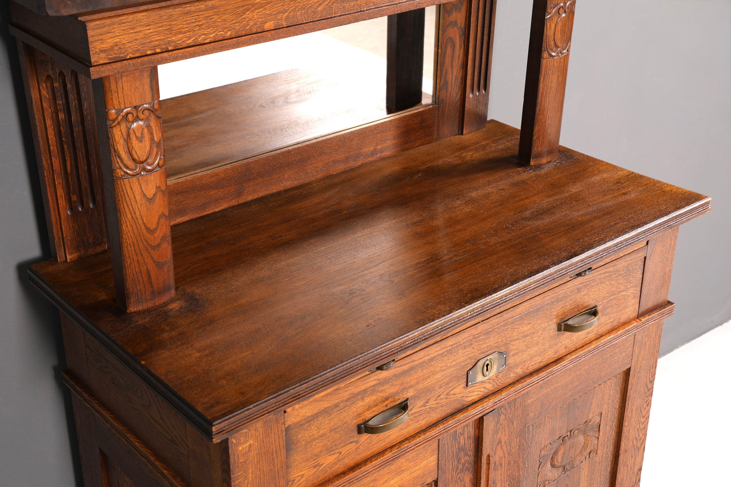 Wunderschönes Jugendstil Sideboard Antik Eiche Kredenz Buffet Anrichte Schrank Kommode