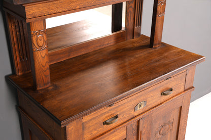 Wunderschönes Jugendstil Sideboard Antik Eiche Kredenz Buffet Anrichte Schrank Kommode