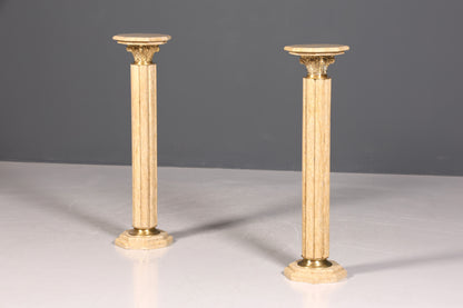 Wunderschöne Barock Stil Säule Louis XV Marmor Blumensäule Naturstein Beige Sockel Ablage 1 von 2