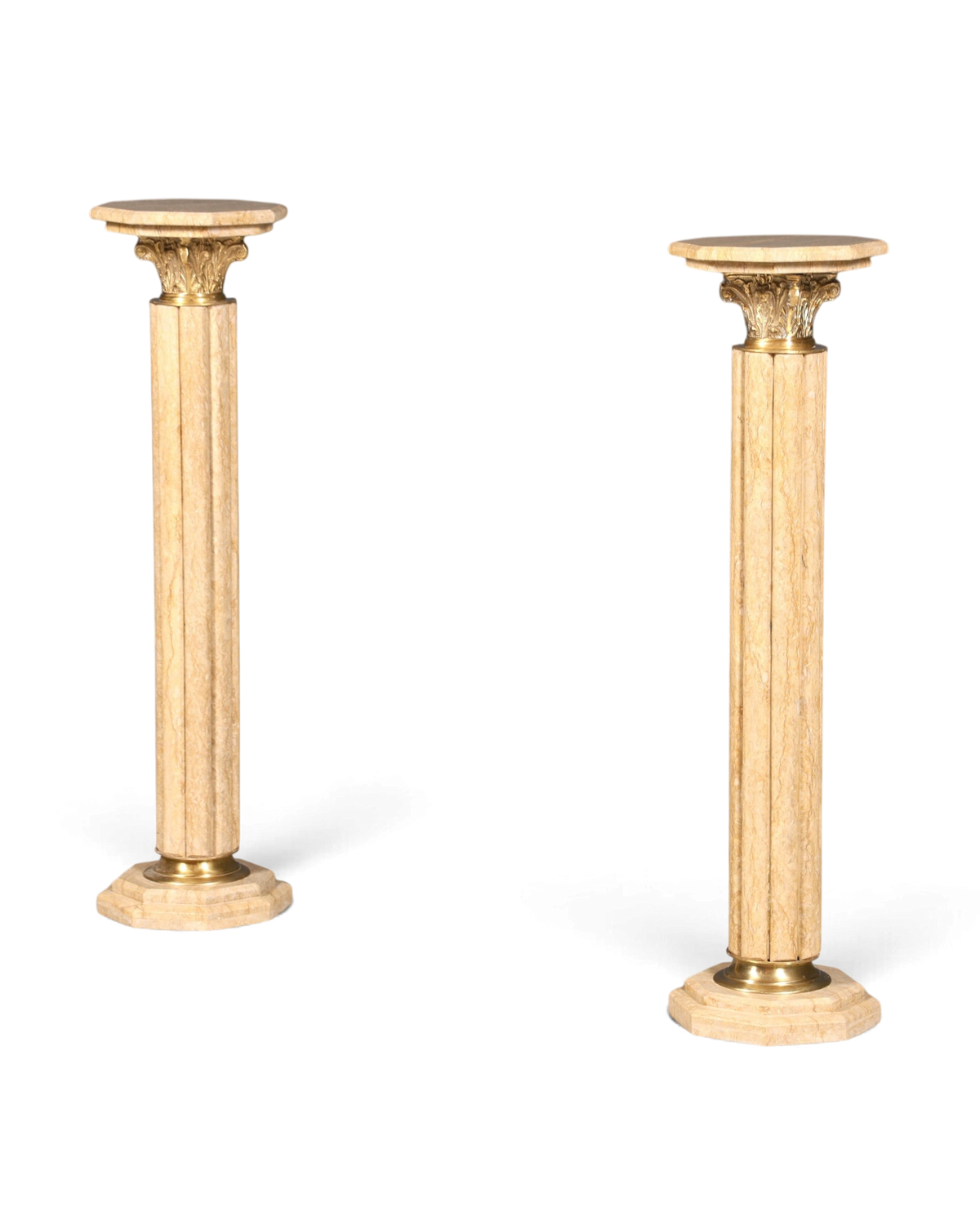 Wunderschöne Barock Stil Säule Louis XV Marmor Blumensäule Naturstein Beige Sockel Ablage 1 von 2