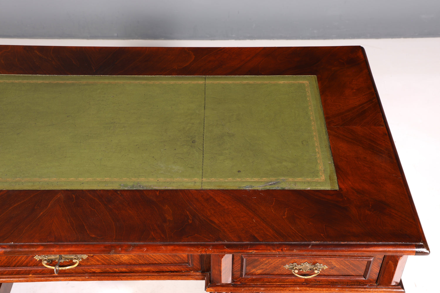 F896 Finish cm Traumhafter Gründerzeit Schreibtisch Jugendstil Bürotisch echt Holz Antik Desk Tatzen Löwenfüße