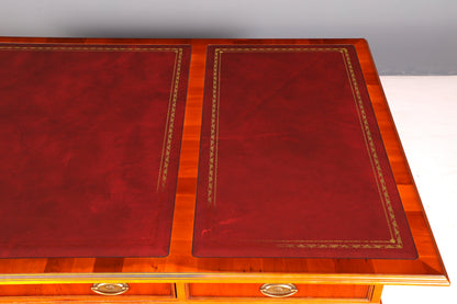 G721 Finish cm HELDENSE Wunderschöner Englischer Schreibtisch Englisch Eibe Desk Leder Auflage Antik Stil Bürotisch Office Desk (Kopie)