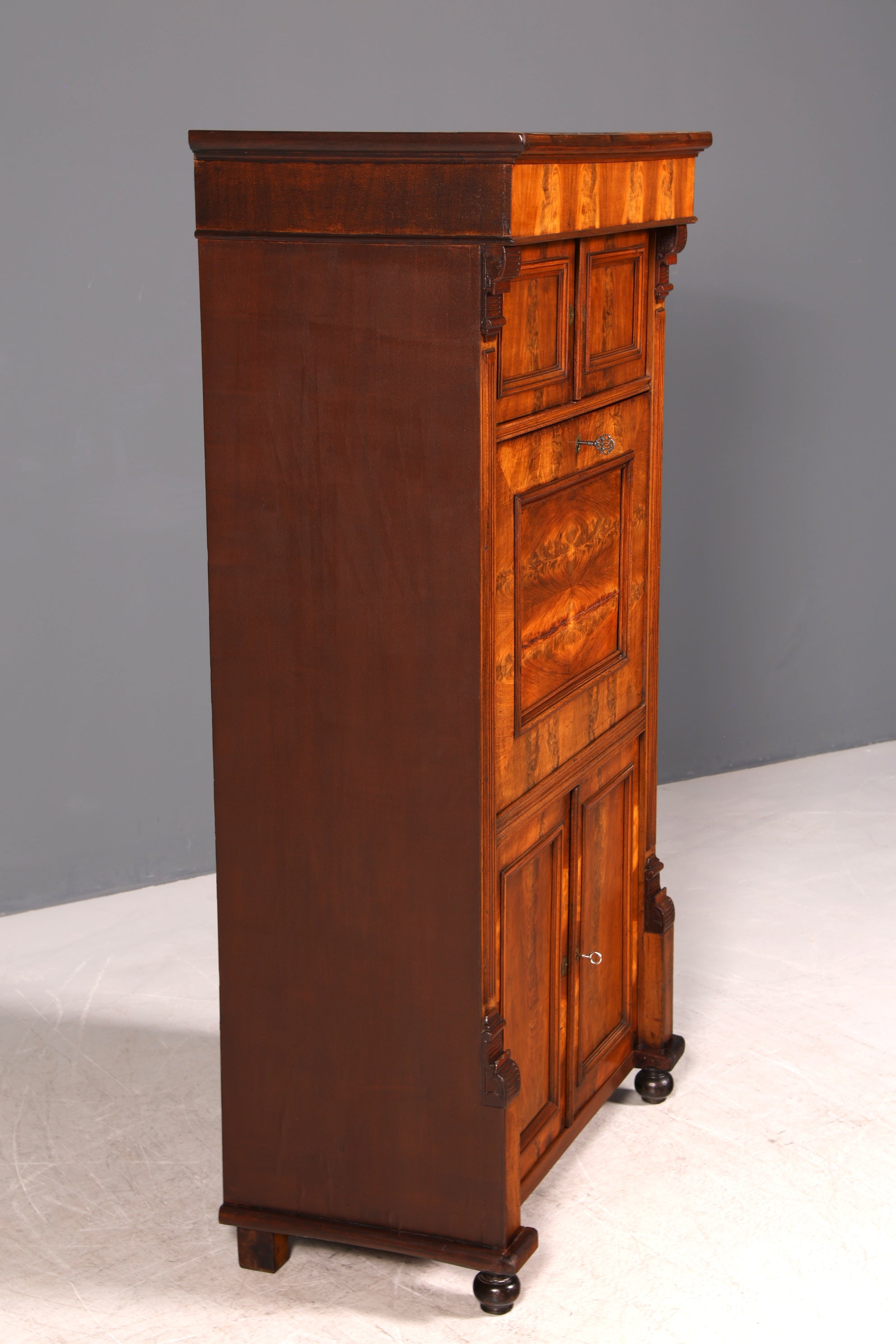 Edler Gründerzeit Sekretär Vertiko Highboard Louis Philippe Kommode Sekretär Schrank um 1880