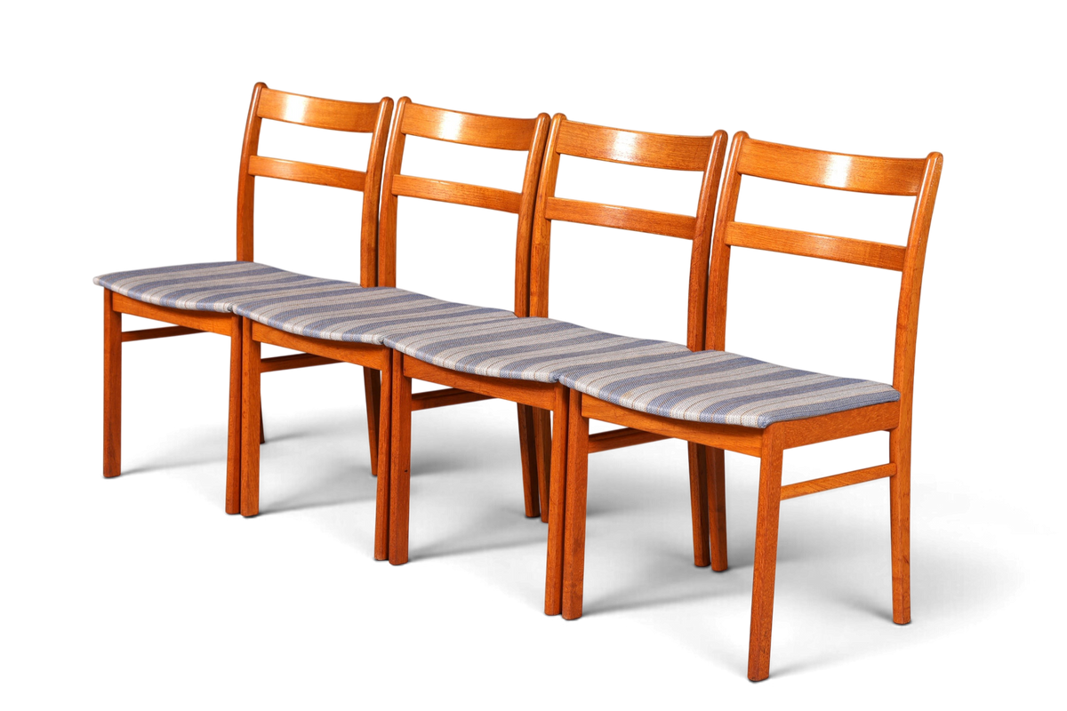 G403 Finish cm 4x Mid Century Teak Holz Stühle Made in Denmark Retro Stuhlset Danish Design Küchenstühle (Kopie)