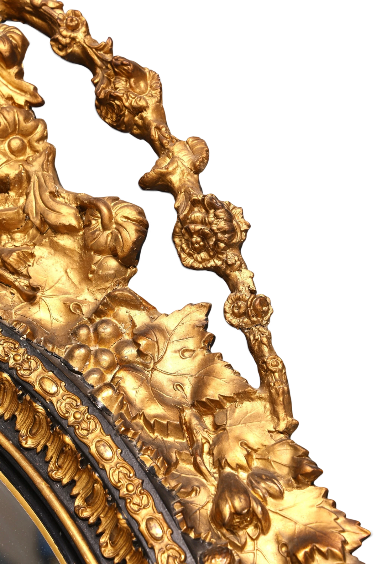 Wunderschöner Original Barock Wandspiegel Antik Stil Spiegel Flurspiegel Ornamenten dekorativer Spiegel um 1860