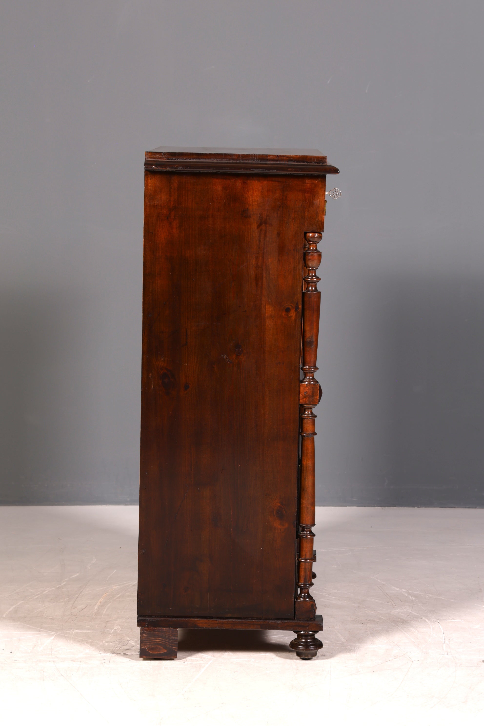 Eleganter Gründerzeit Sekretär Vertiko Highboard Louis Philippe Kommode Antik Schrank um 1880
