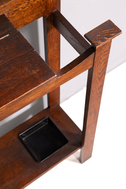 Traumhafte Jugendstil Garderobe Flurgarderobe Eiche Antik Garderobenständer mit Spiegel Dielenmöbel Wandgarderobe