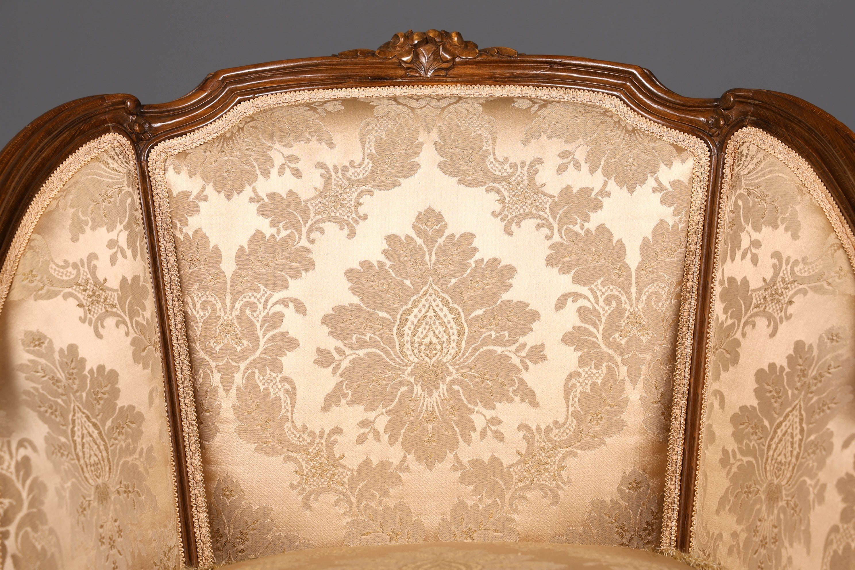 Edler Chippendale Armlehnsessel Barock Stil Samt Stoff Sessel Armchair Rococo Antik Polstersessel