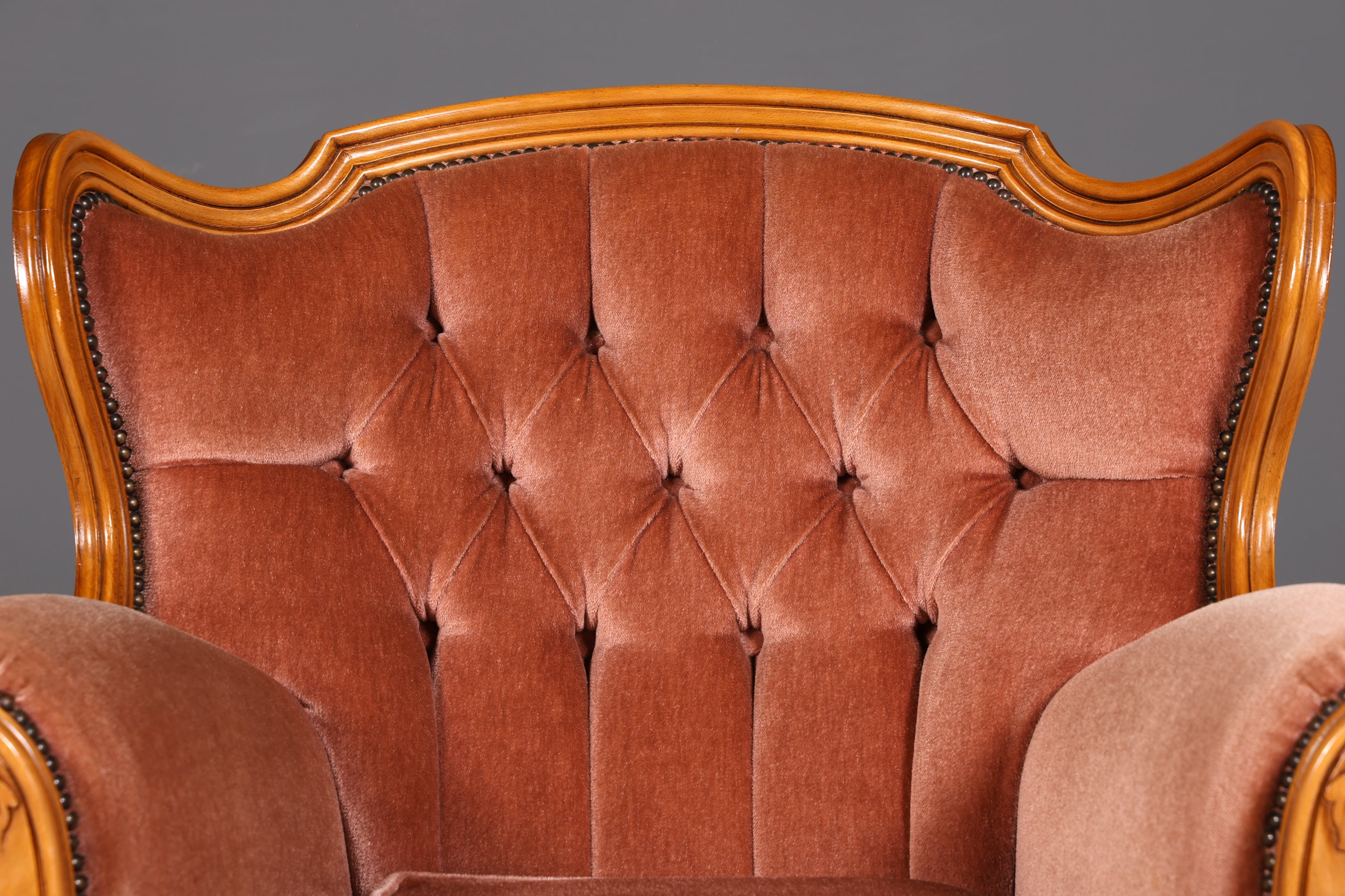 Edler Chippendale Armlehnsessel Barock Stil Samt Stoff Sessel Armchair Rococo Antik 4 von 4