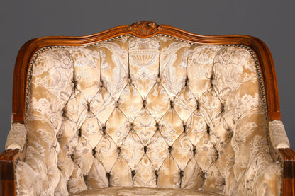 Wunderschöner Chippendale Armlehnsessel Barock Stil Sessel Armchair Samt Stoff Sessel 2 von 2