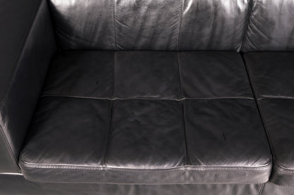 Edles MaxDivani Echtleder Sofa 3-Sitzer Designer Couch Italienisch Ledersofa Schwarz