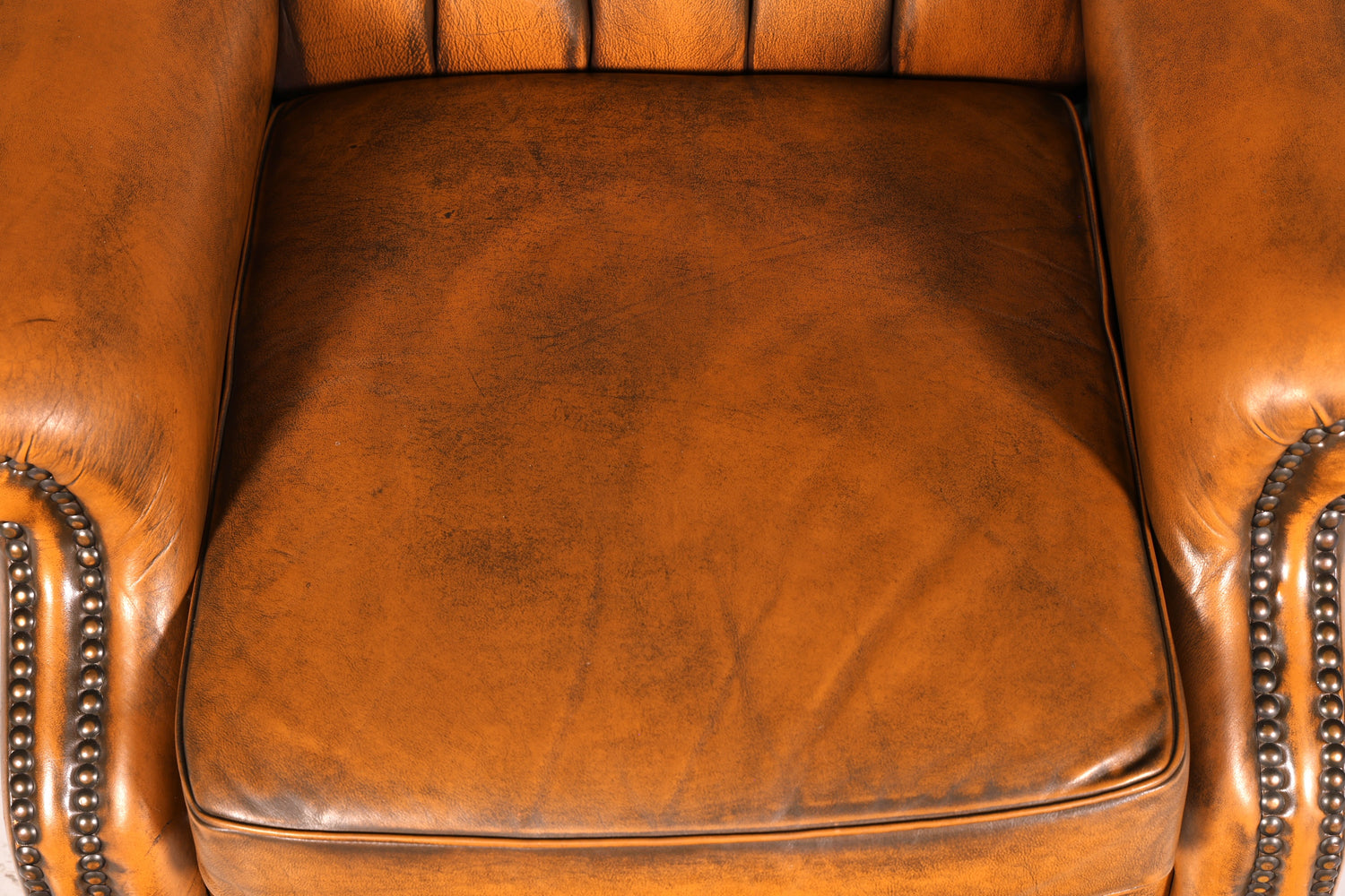 Original Chesterfield Ohrensessel Echtleder Englisch Herrensessel Ledersessel Weichleder Liegefunktion Antik Vintage