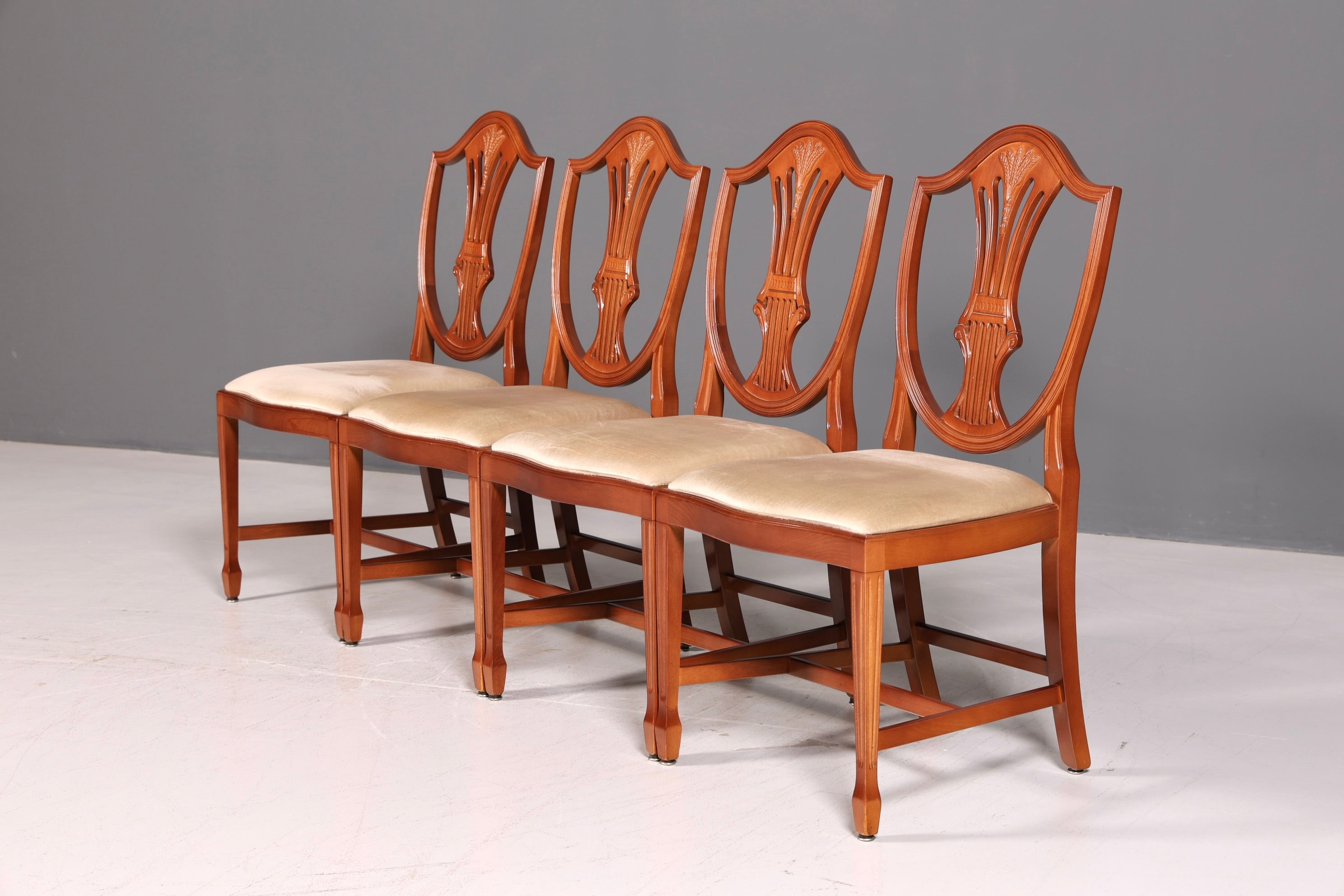 Noble Set of 4 English Chairs Hepplewhite Style Dining Chairs Antique Dining Chairs Kitchen Chairs Chair Set Vintage