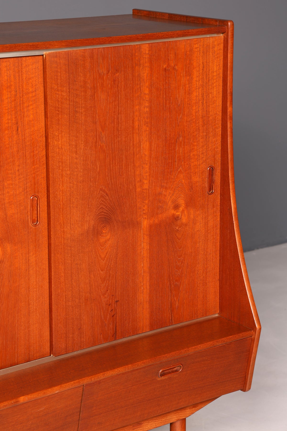 Dreamy mid-century sideboard, teak highboard cabinet, vintage Danish design chest of drawers