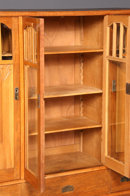 Traumhafte Jugendstil Vitrine Eiche Bücherschrank Antik Schrank Geschirrschrank Glasvitrine um 1900 Vintage