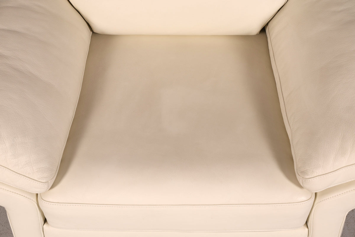 Beautiful Original Rolf Benz Armchair Model 3300 Cream Genuine Leather Leather Armchair Designer Lounge Chair