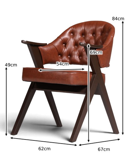 Luxurious "Manchester Brown" Chair Armchair Office Chair Chesterfield Style Dining Chair Lounge Chair 