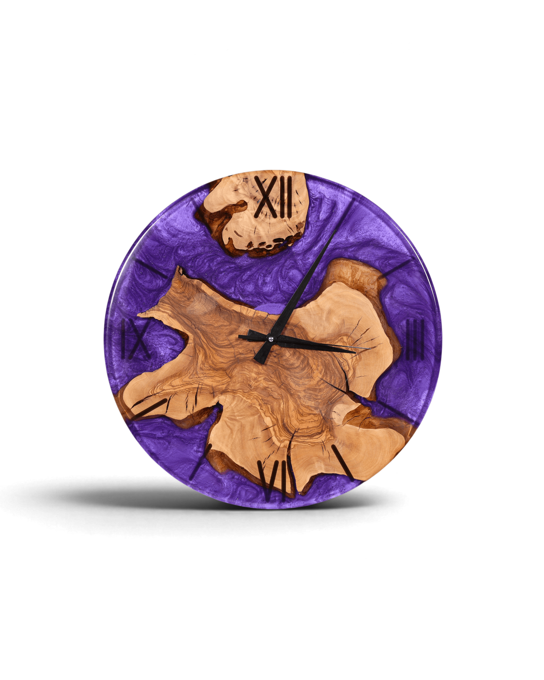 Stilvolle Handgefertigte Epoxidharz Uhr Olivenbaum Wanduhr Epoxy Analog Uhr