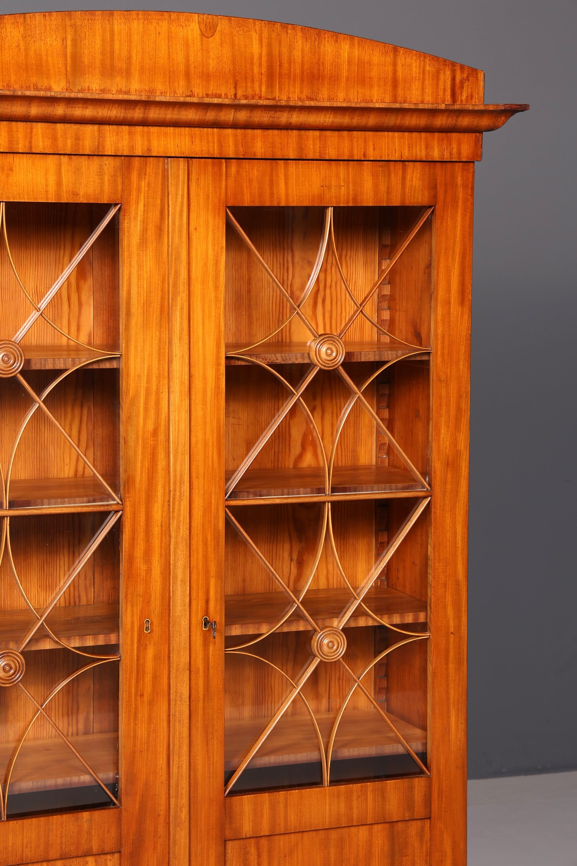 Beeindruckende Biedermeier Vitrine Glasvitrine Bücherschrank Bibliothek Art Deco Bücherregal Antik Massivholz