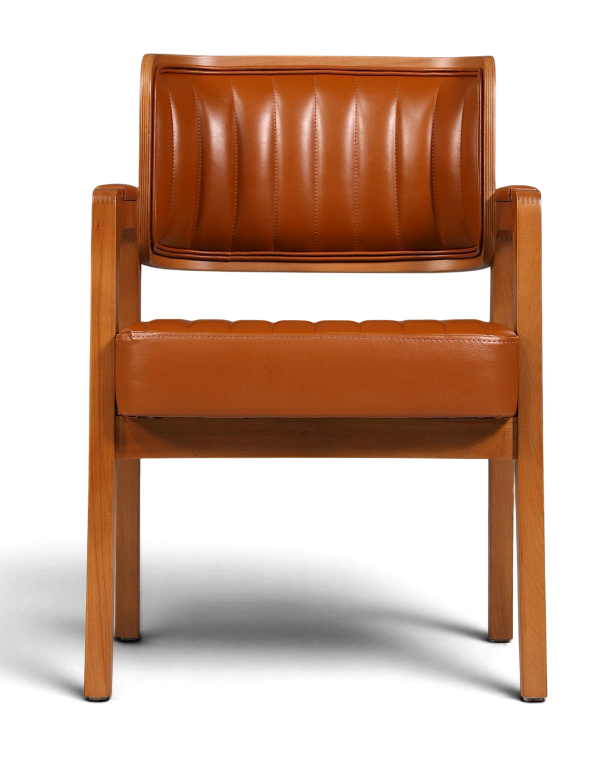 Edler Armlehnstuhl "LIMA" Cognac Esszimmerstuhl mit Korbgeflecht Polsterstuhl Armlehnstuhl Sekretär Stuhl