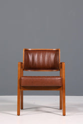 Edler Armlehnstuhl "LIMA" Esszimmerstuhl mit Korbgeflecht in Braun Polsterstuhl Küchenstuhl Sekretär Stuhl