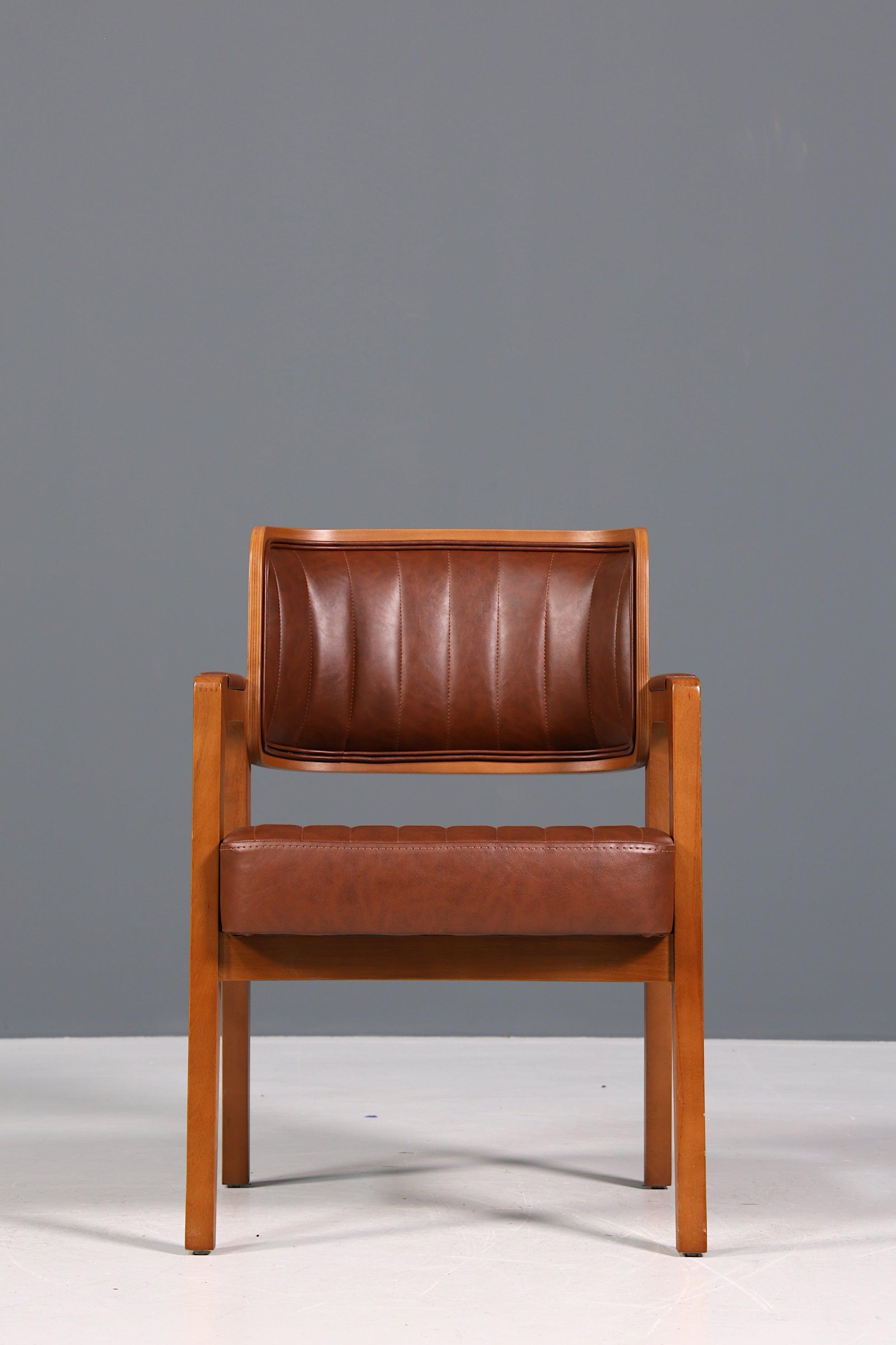 Edler Armlehnstuhl "LIMA" Esszimmerstuhl mit Korbgeflecht in Braun Polsterstuhl Küchenstuhl Sekretär Stuhl