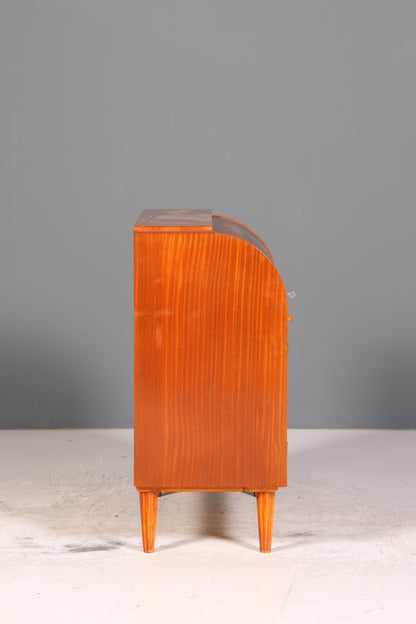 Stilvoller Mid Century Rollladen Sekretär echt Holz Büro Schrank Vintage Schreibkommode