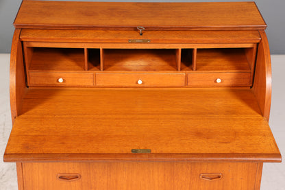 Wunderschöner Mid Century Rollladen Sekretär echt Holz Büro Schrank Vintage Schreibkommode