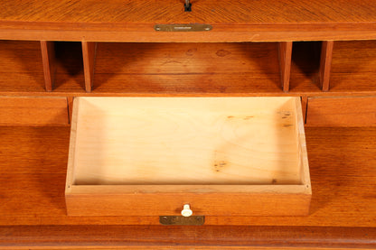 Wunderschöner Mid Century Rollladen Sekretär echt Holz Büro Schrank Vintage Schreibkommode