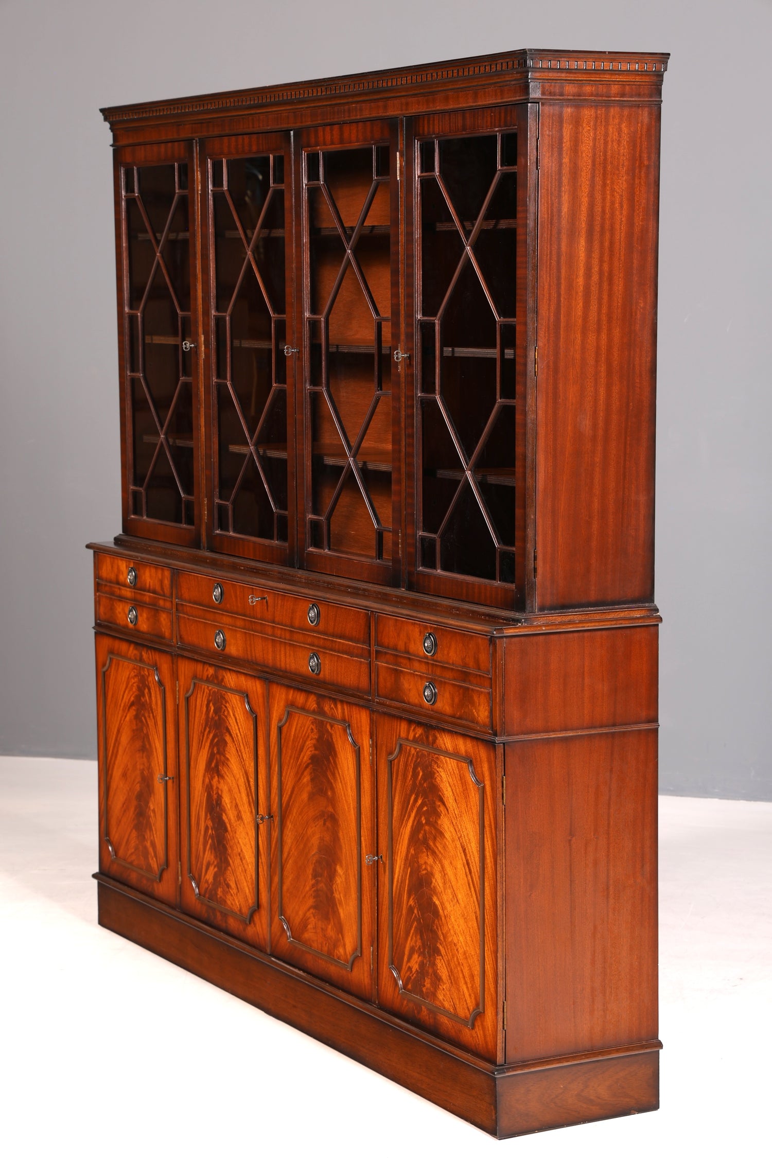G718 Finish Wunderschöne Englische Vitrine Bibliothek Sekretär echt Holz Antik Schrank Regal (Kopie)