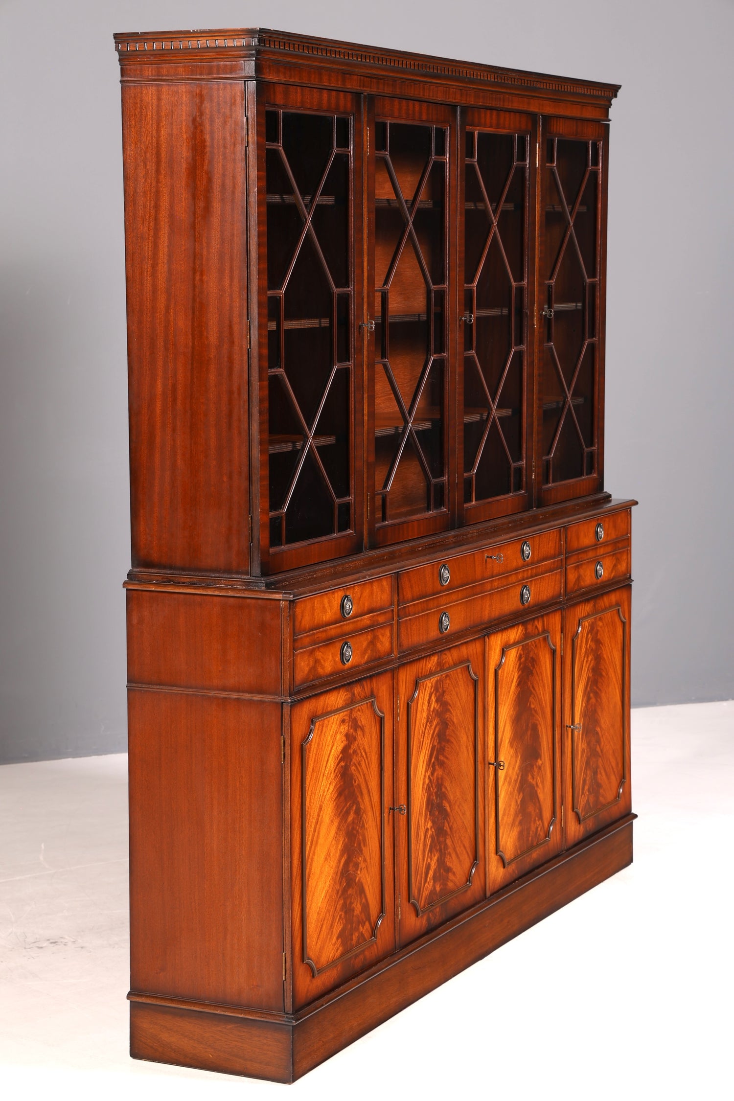 G718 Finish Wunderschöne Englische Vitrine Bibliothek Sekretär echt Holz Antik Schrank Regal (Kopie)