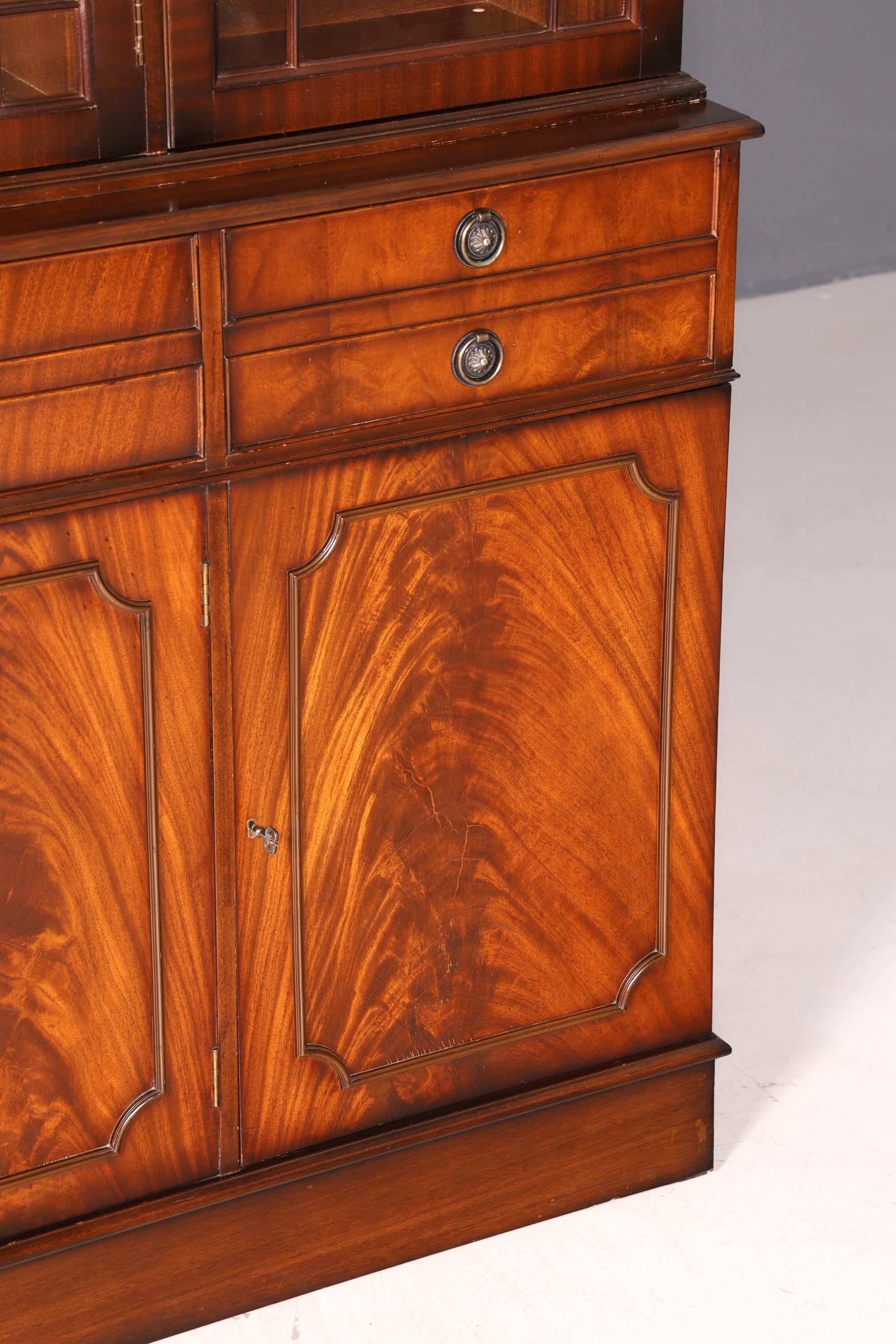 G718 Finish Wunderschöne Englische Vitrine Bibliothek Sekretär echt Holz Antik Schrank Regal (Kopie)