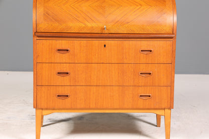 Wunderschöner Mid Century Rollladen Sekretär echt Holz Büro Schrank Vintage Schreibkommode