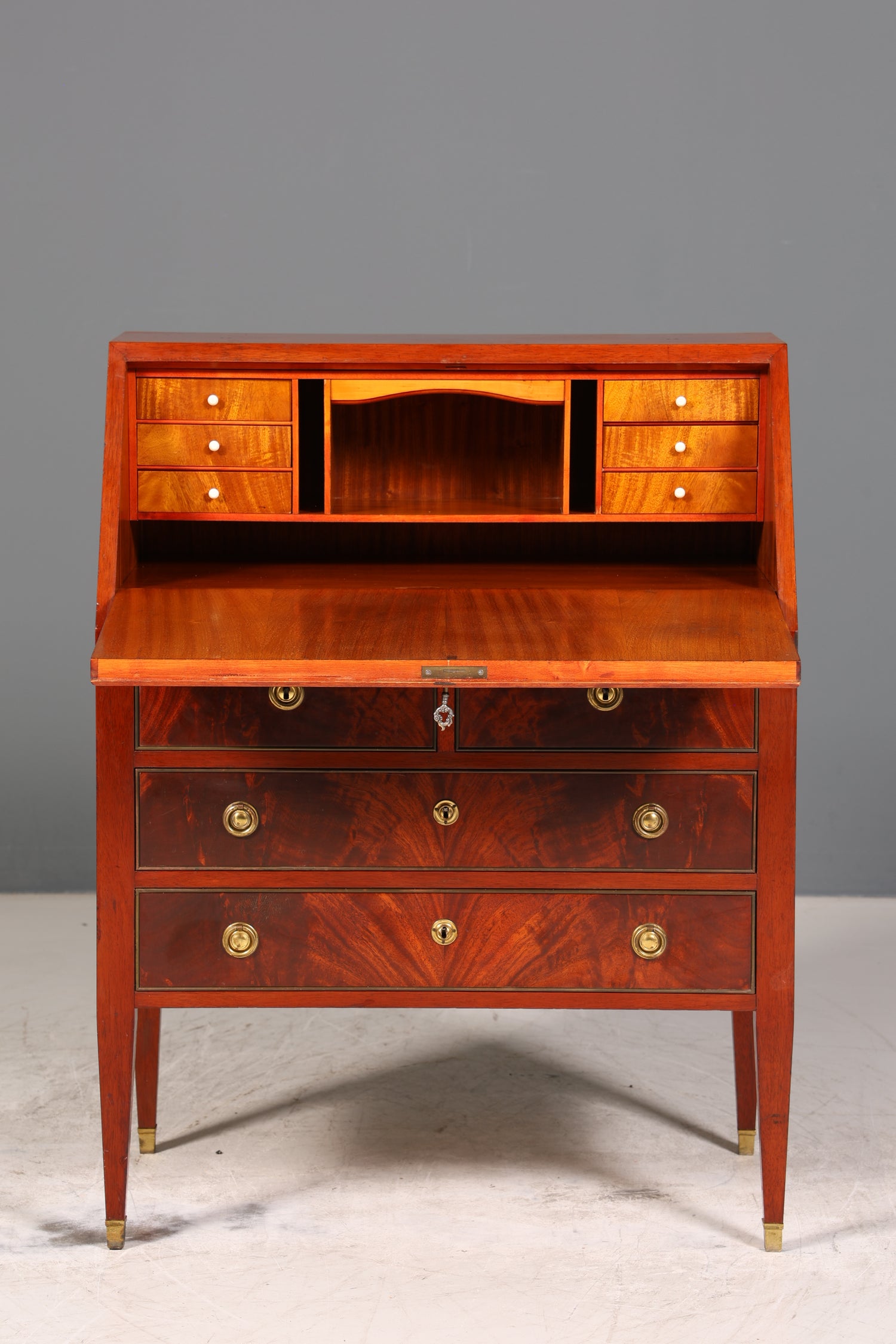 Edler Sekretär im Louis Seize Stil Büro Kommode Empire Englisch Schreibkommode Schreibtisch